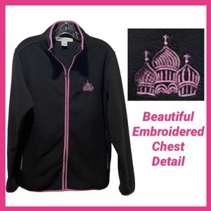 Lightweight Jacket All Season Zip Up Fleece Black Pink Cruisewear Size Medium